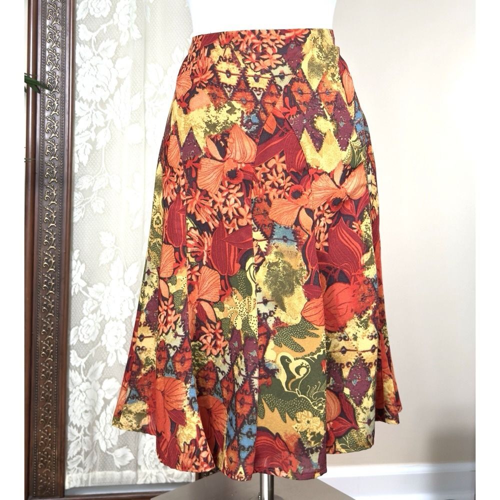 Requirements Petite Patchwork Floral Midi Skirt | Boho Y2K A-Line 6P